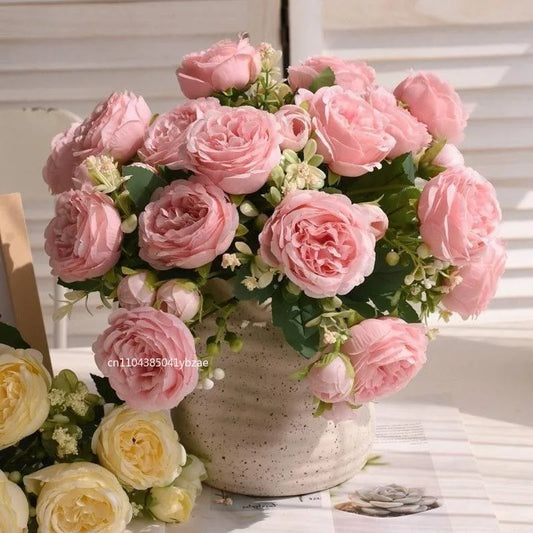 Artificial Flowers Silk Peony Wedding Bridal Bouquet Home Table Outdoor Garden Archway DIY Gift Room Decoration