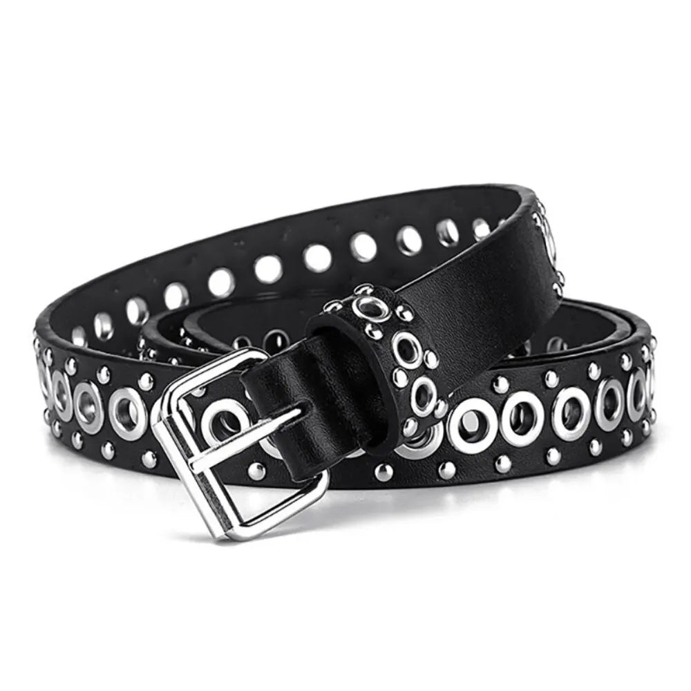 Women's Belt Fashionable Rivet Thin Belt Personalized Needle Buckle Belt Street Trend Punk HipHop Style Y2K Belt With Jeans Belt