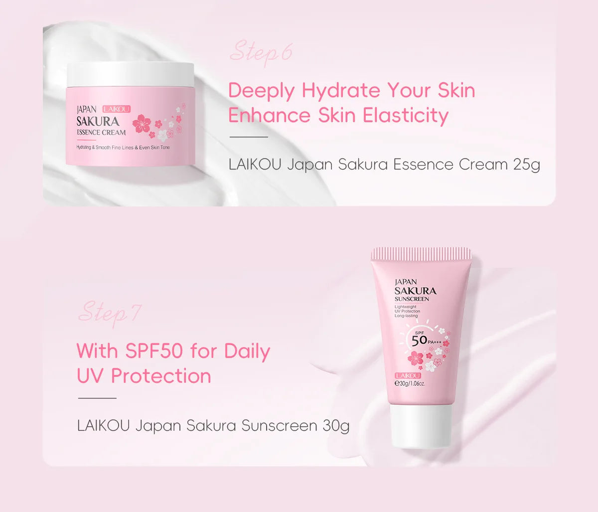 LAIKOU cleansing Laikou moisturizing hydration Japan Cherry Blossom Skincare 7-piece Mud Mask Edition Facial Care Set