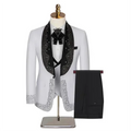 Luxury Wedding Suit For Fashion Men Beaded Slim Fit Groom Tuxedo Gentleman Party Suit 3 Pieces (Jacket+Pants+Vest) 2025