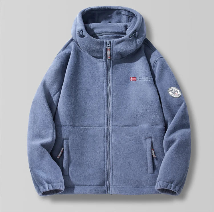 Men's Winter Jacket 2023 New Boxing mountain Fleece Hoodie Jackets Women's Fall Fashion Lamb Wool Long Sleeve Warm Coat For Men