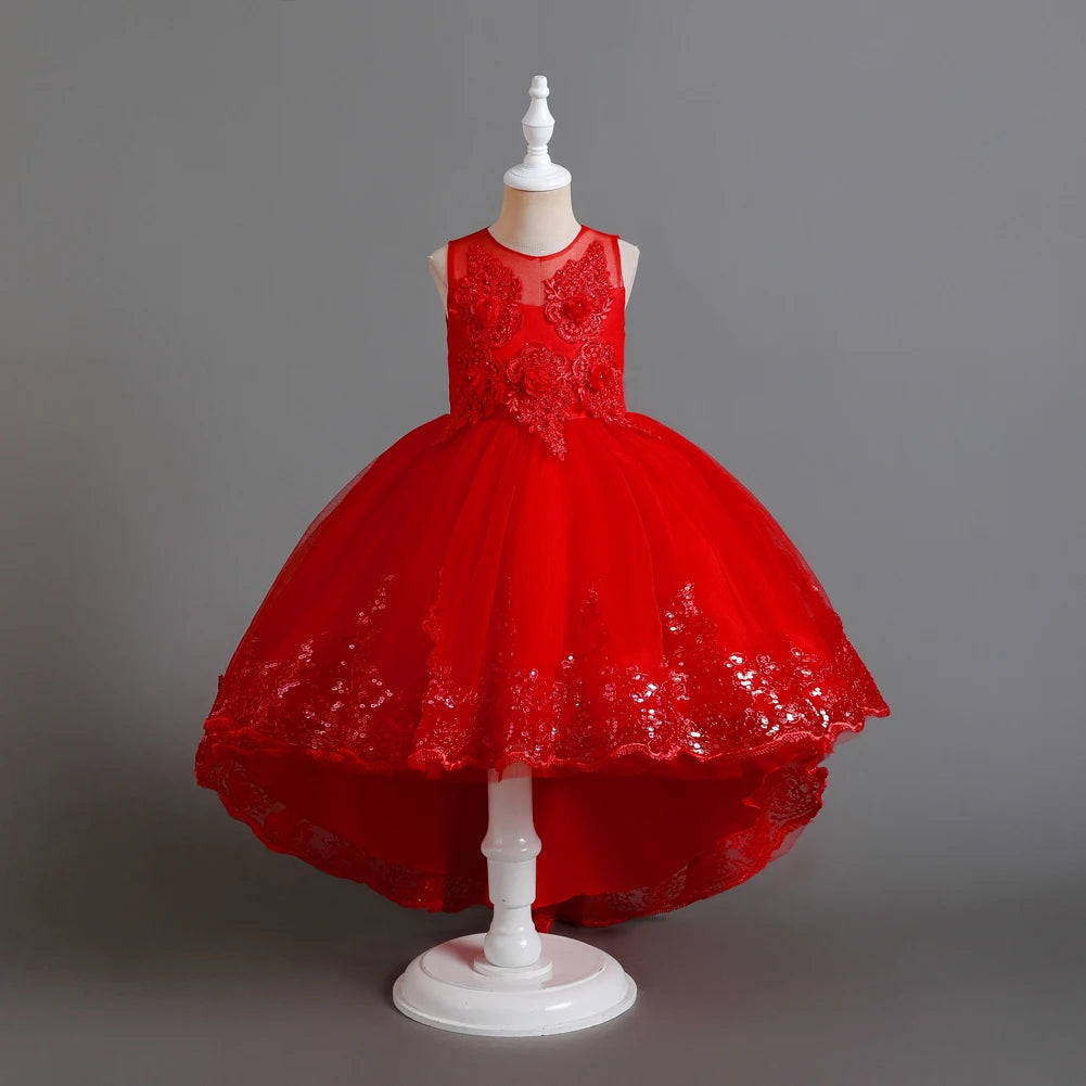A train skirt Girl'S Sleeveless dresses  Tails Show dress Princess dress