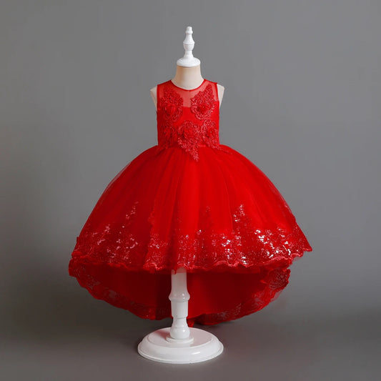 A train skirt Girl'S Sleeveless dresses  Tails Show dress Princess dress
