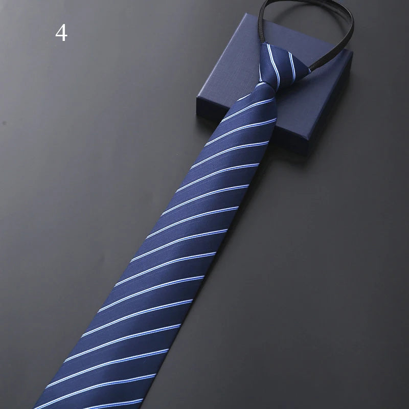 Lazy Zipper Jacquard Men's Tie Business Formal Wear Black Cravat Necktie Accessory Wedding Party Gift Fashion Daily Wear 48x8CM