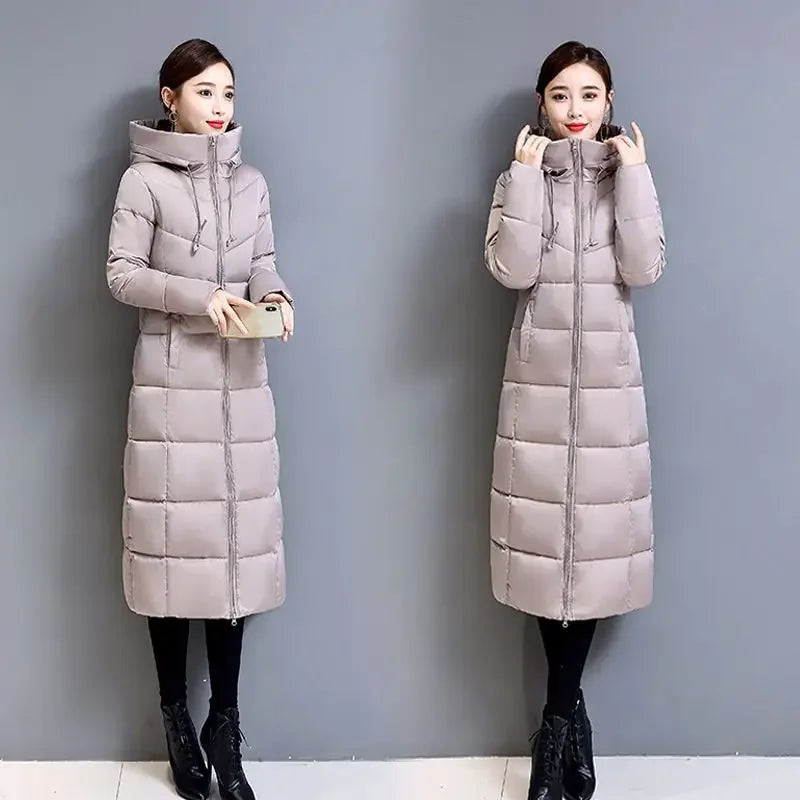 Very Warm Cold Trench Coat for Women Ultra Light Women's Jackets Winter 2025 Long Down Jacket Lightweight Padded Trend Parkas