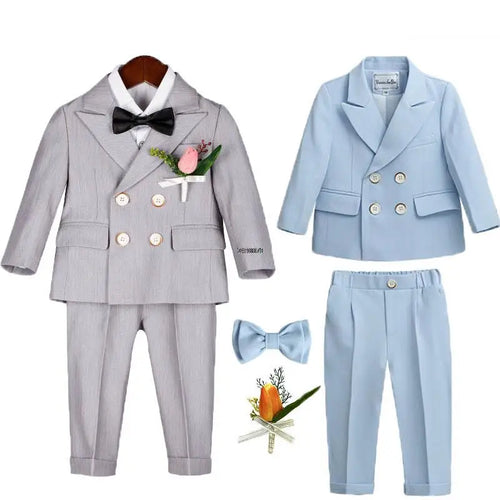 Boys Formal Tuxedo Set – Jacket, Vest & Pants | Wedding, Birthday & Performance Suit | Sizes 80–150cm
