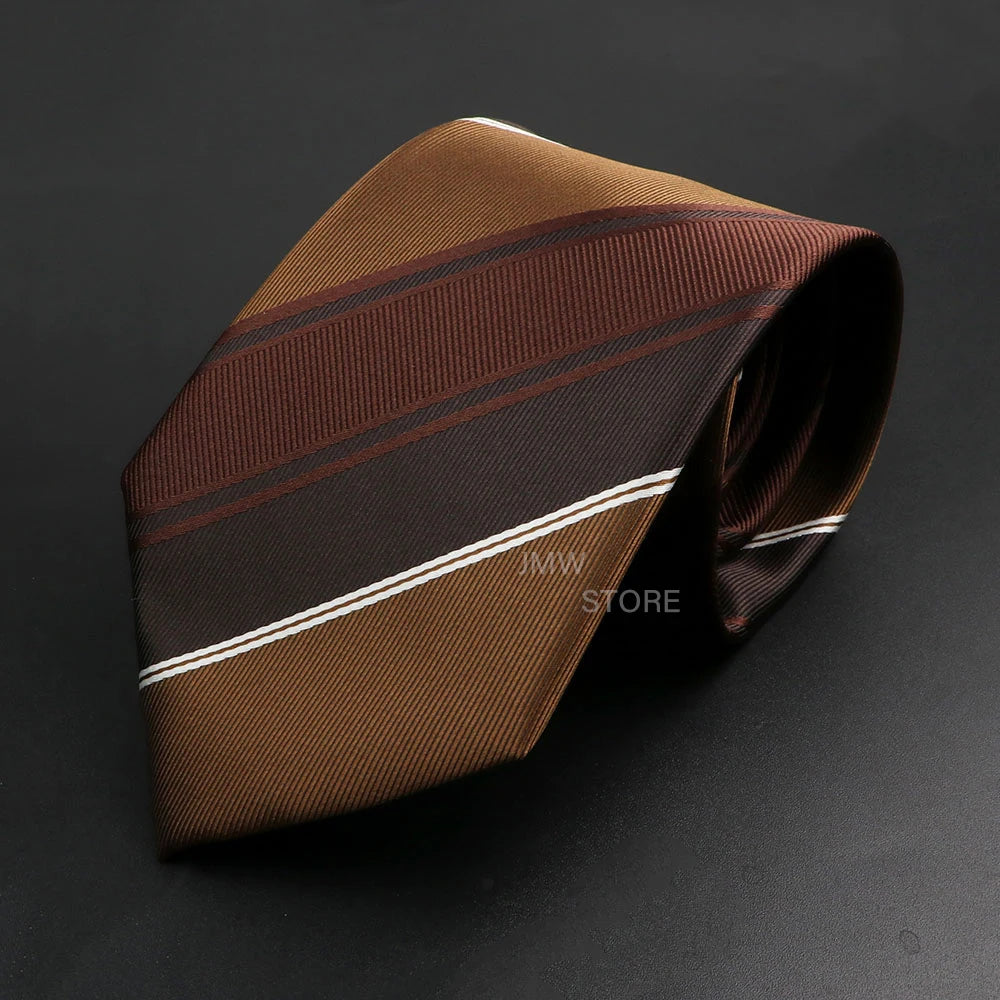 New Design Wedding Men Tie Brown Solid Striped Paisley Flower Neckties Men Business Dropshipping Groom Collar Accessories Gift