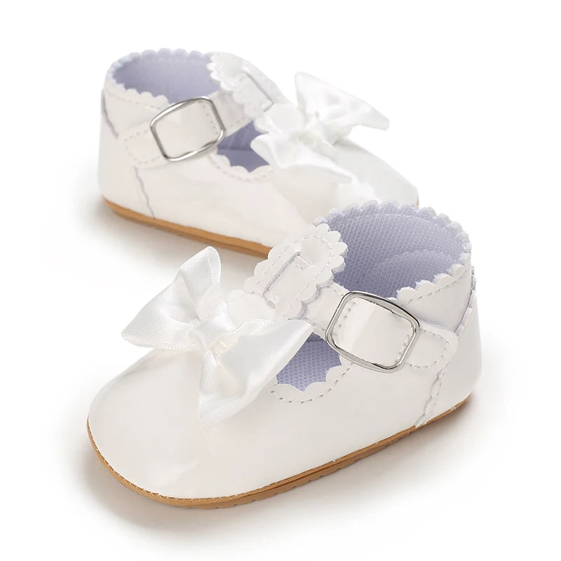 Cute White Lace Baby Girl Princess shoes  Baby Moccasins Moccs Shoes Bow Fringe Rubber Soled Non-slip Footwear Crib Shoes