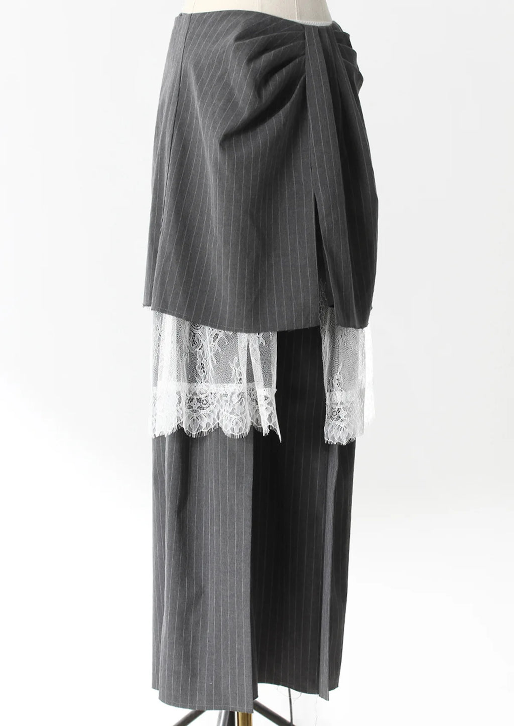ZMEENNA Gray Stripe Patchwork Skirt Gauze Pants 2 Piece Sets For Women 2025 Spring Fashion Female New Elegant Pants ZM616