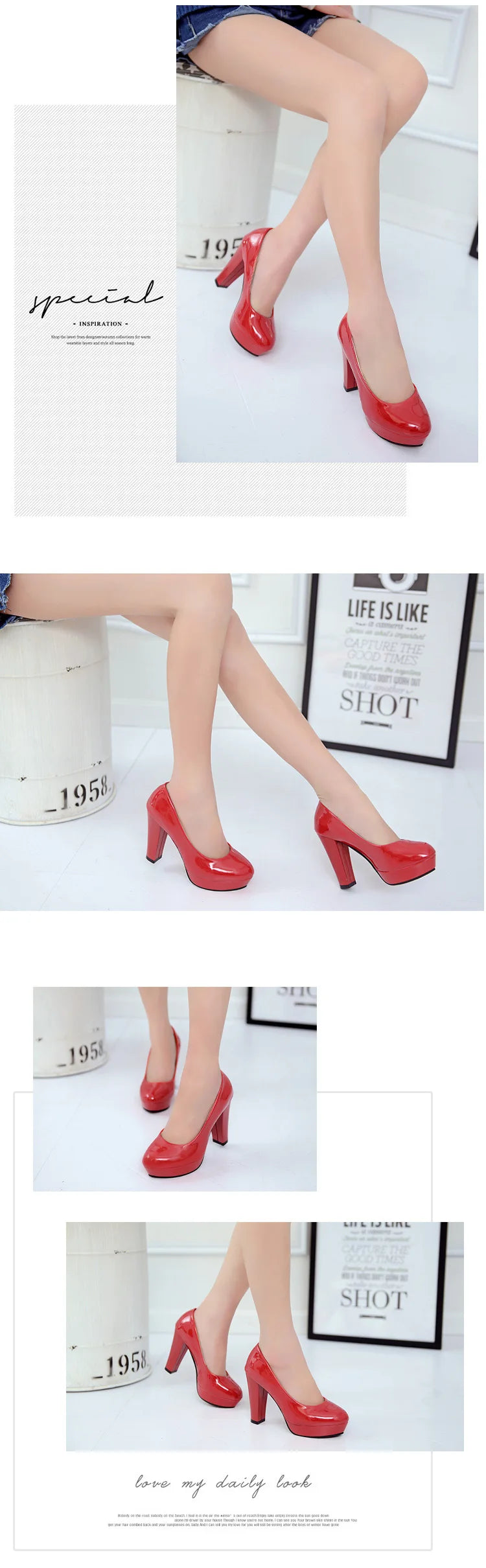 High Heels Shoes Women White Wedding Shoes Thick 10 CM Heels Fashion Party Pumps Footwear Black Red Round Zapatos De Mujer