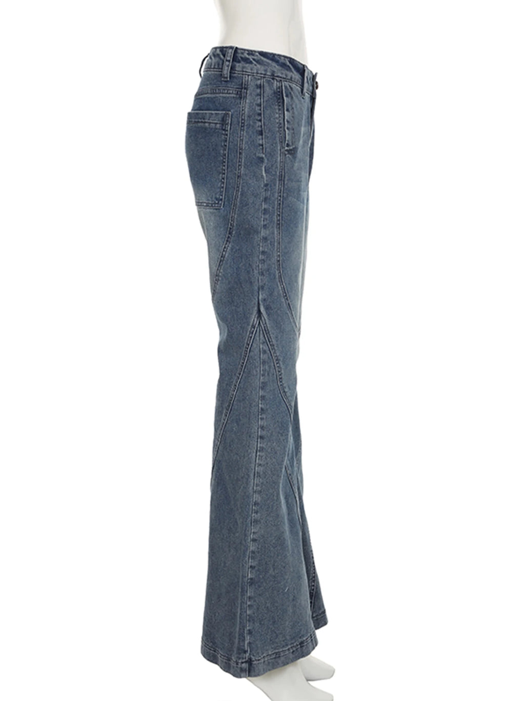 IAMSURE Y2K Casual Slim Pockets Jeans Flare Pants Basic Low Waisted Boot Cut Pants Women 2025 Spring Autumn Streetwear Ladies