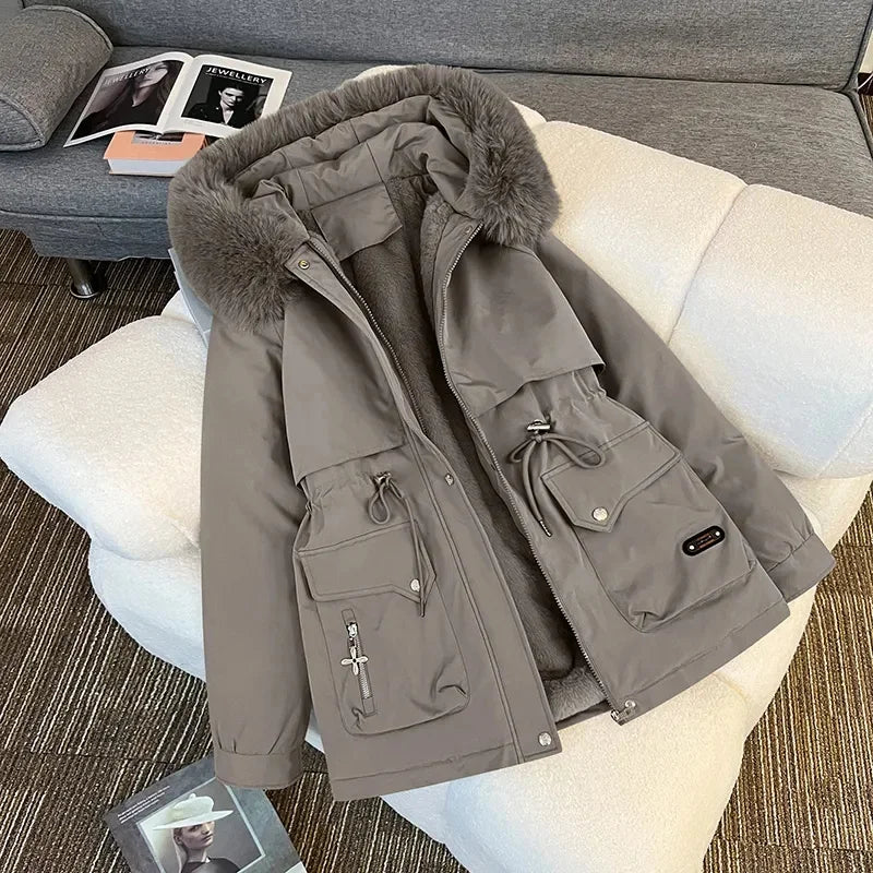 Winter Parkas Jacket Women 2025 New Fashion Korean Loose Hooded Thick Warm Casual Cotton Padded Coat Female Overcoat Casual Tops