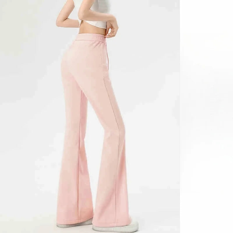 Elastic High Waist Women's Flare Pant Sexy Slim Leggings Yoga Lady's Trousers Wide Leg Pant Sportswear Boot Cut Pants Matching