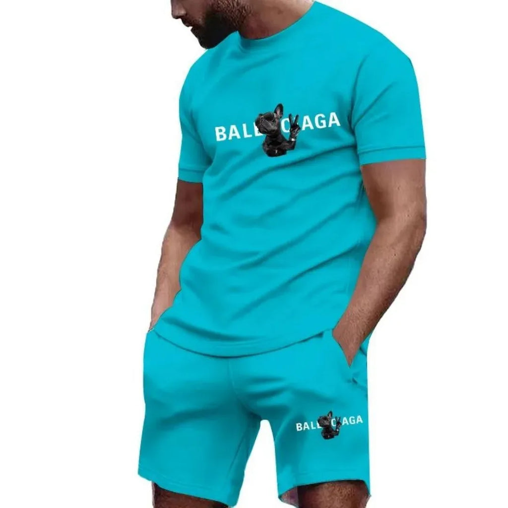 2025 summer new men's short sleeve and shorts T-shirt casual streetwear set summer daily casual 3d sports new series