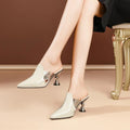 Women Sandals Wedding Party Strange Heels Mules Fashion Rhinestone Slippers Quality PU Pumps Shoes Woman