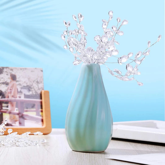 30/50pcs Artificial White Crystal Acrylic Water Droplet Handmade Wedding Bridal Bouquets Wreath Table DIY Gift Decor Accessories