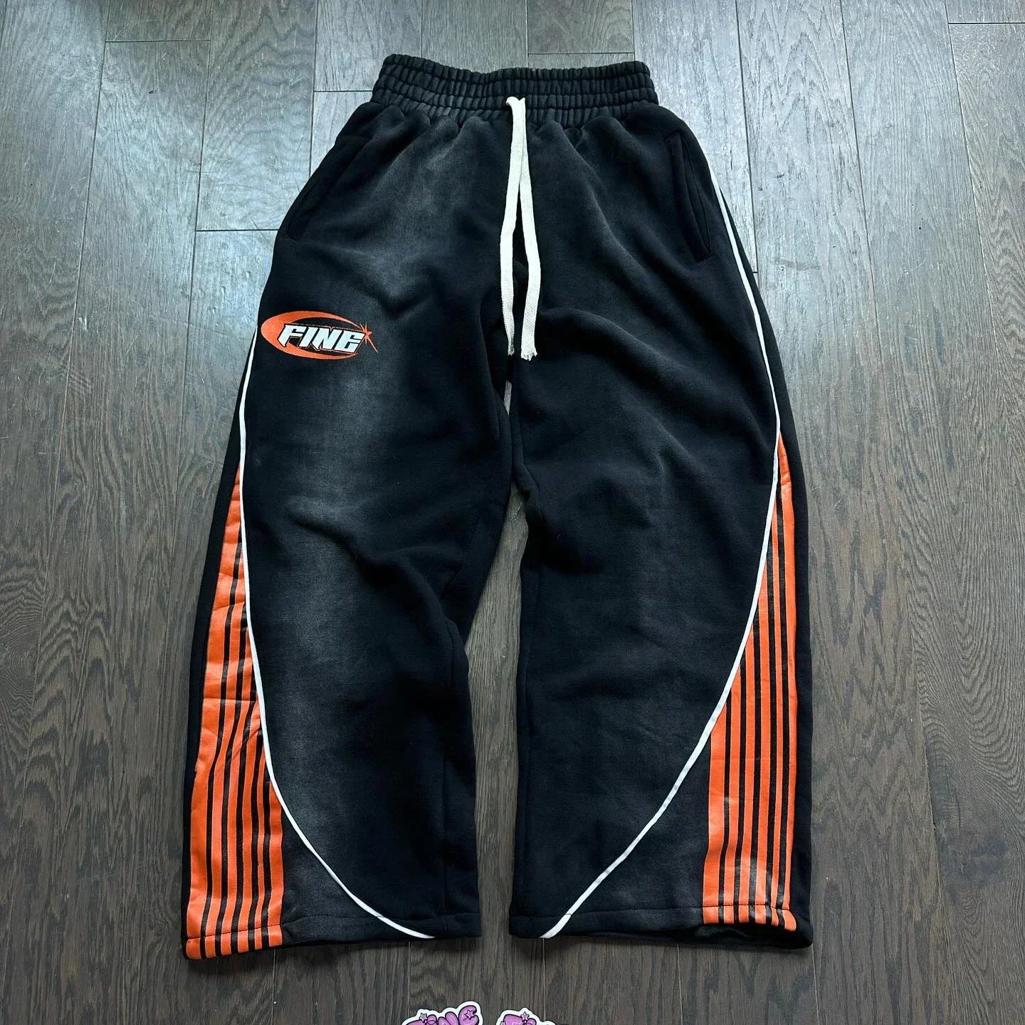 Cotton Stripes Pants New Fashion Hip Hop Street Mens Womens Y2k Embroidery Jogger Drawstring Sweatpants Oversize Cargo Trousers