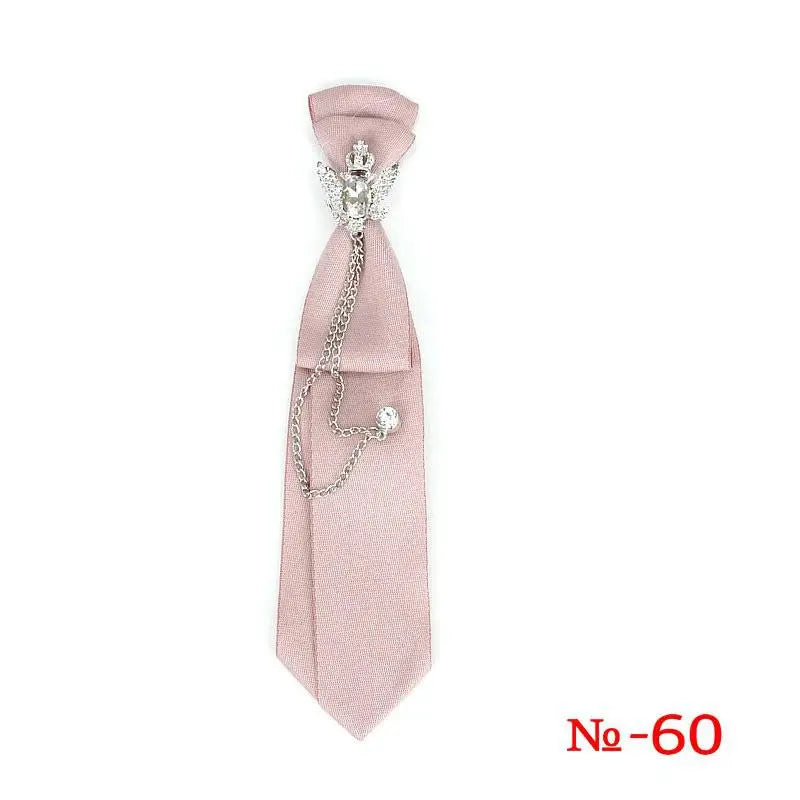 Retro Fabric Ribbon Rhinestone Black Bow Tie Collar Bowkont Cravat School Girl Boys Gifts for Women Clothing Jewelry Accessories