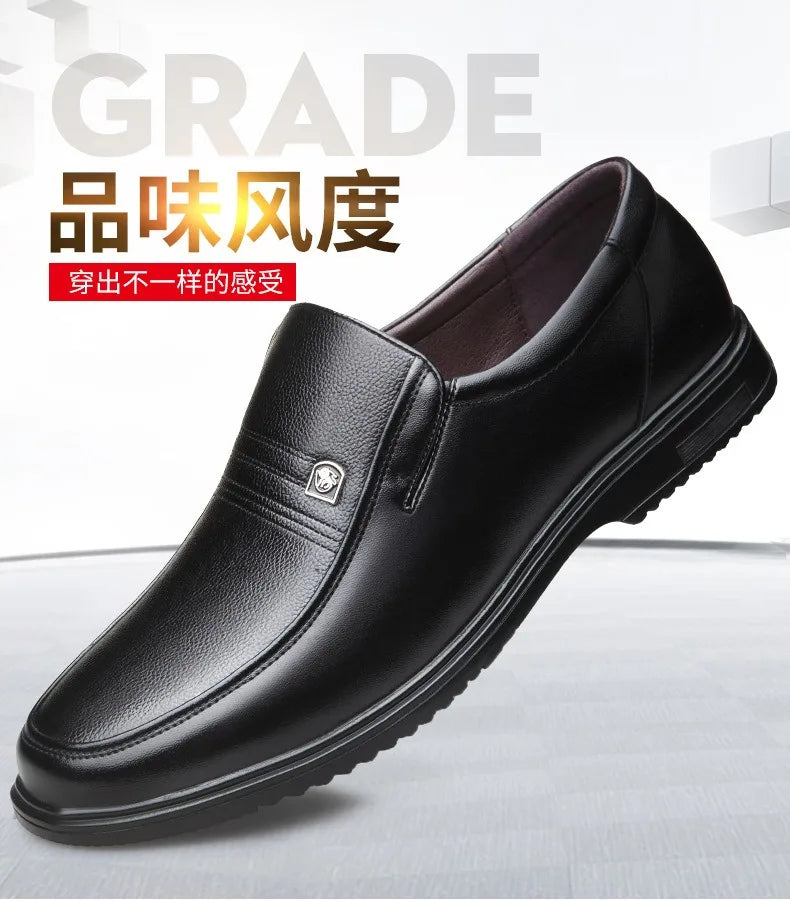 Leather Men Formal Shoes Luxury Brand 2025 Men's Loafers Dress Moccasins Breathable Slip on Black Driving Shoes Plus Size 37-46