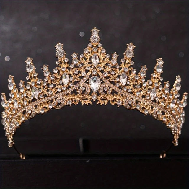 Baroque Crystal Tiaras And Crowns For Women Bride Rhinestone Prom Diadem Bridal Wedding Hair Accessories Jewelry Crown Tiara