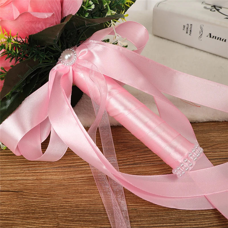 Bridal Flower Bouquet Wedding Supplies Artificial Silk Rose Peony Flower Wedding Bouquet Orchid Quality Bouquets