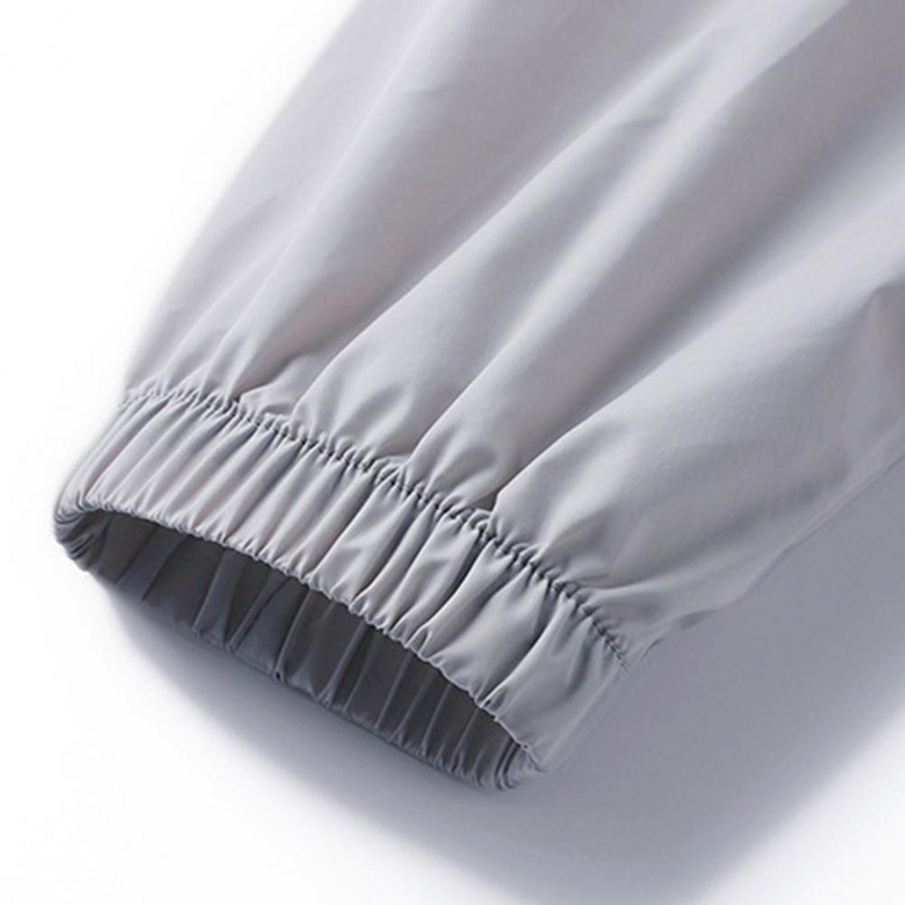 Men Summer Sunscreen Coat Hooded Thin Anti-UV Zipper Closure Solid Color Sunshade Long Sleeves Plus Size Fishing Men Summer Jack