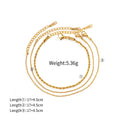 3 Pcs/Set Minimalist Classic Multi Layer Chain Bracelet For Women Three Link Set Stainless Steel Waterproof Jewelry Party Gift