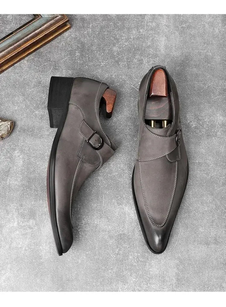 Men's Luxury Suede Cowhide Loafers – British Trend Handmade Business Shoes