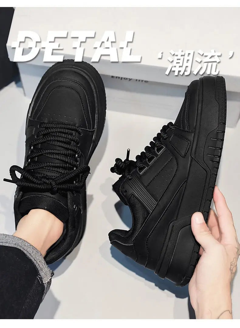 2025 New Fashion Trend Casual Shoes for Men pu Breathable Versatile Sports Shoes Low Top Comfortable Outdoor Board Shoes