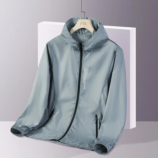 Men's Jacket Summer Sun Protection UPF50+ High-End Waterproof Thin Jacket Hooded Breathable Lightweight Outdoors Fishing Jacket