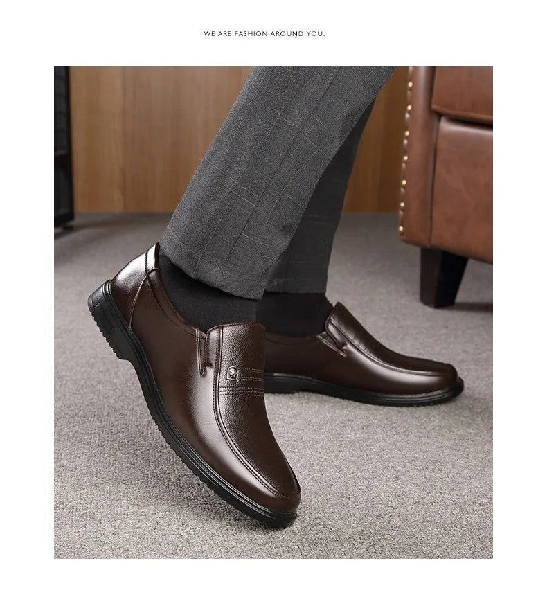 Leather Men Formal Shoes Luxury Brand 2025 Men's Loafers Dress Moccasins Breathable Slip on Black Driving Shoes Plus Size 37-46