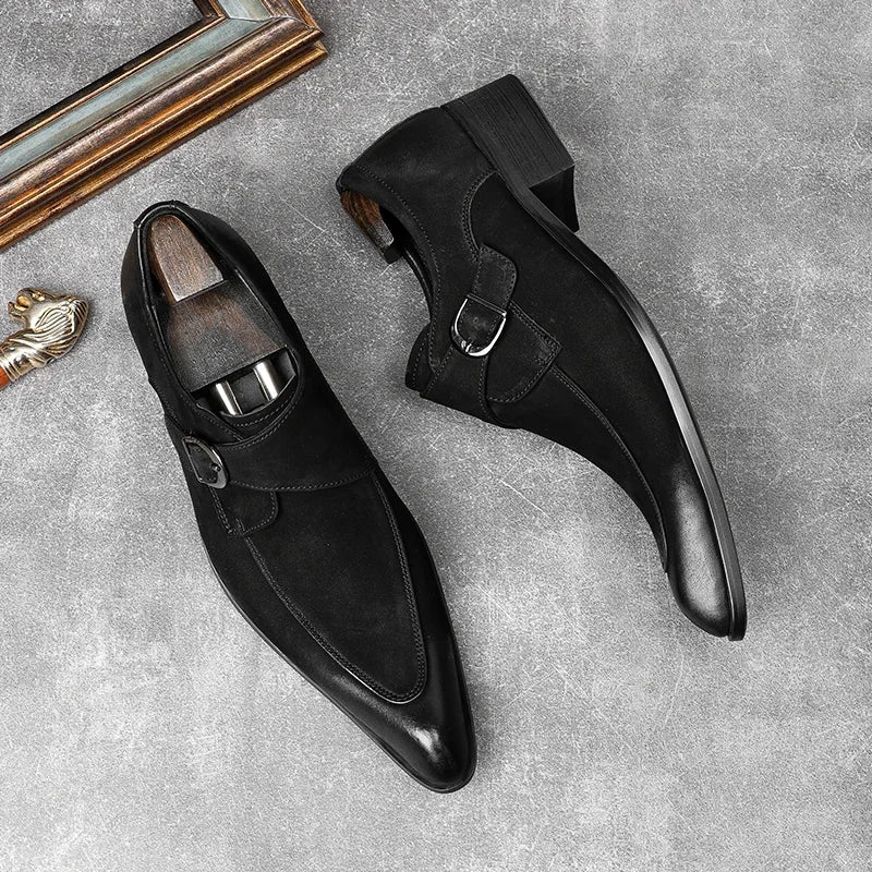Men's Luxury Suede Cowhide Loafers – British Trend Handmade Business Shoes