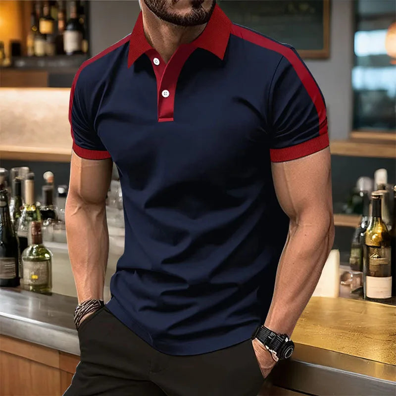Summer Men's Short sleeved Polo Shirt Business Casual Collar T-shirt Plus Size Breathable Top European and American Plus size