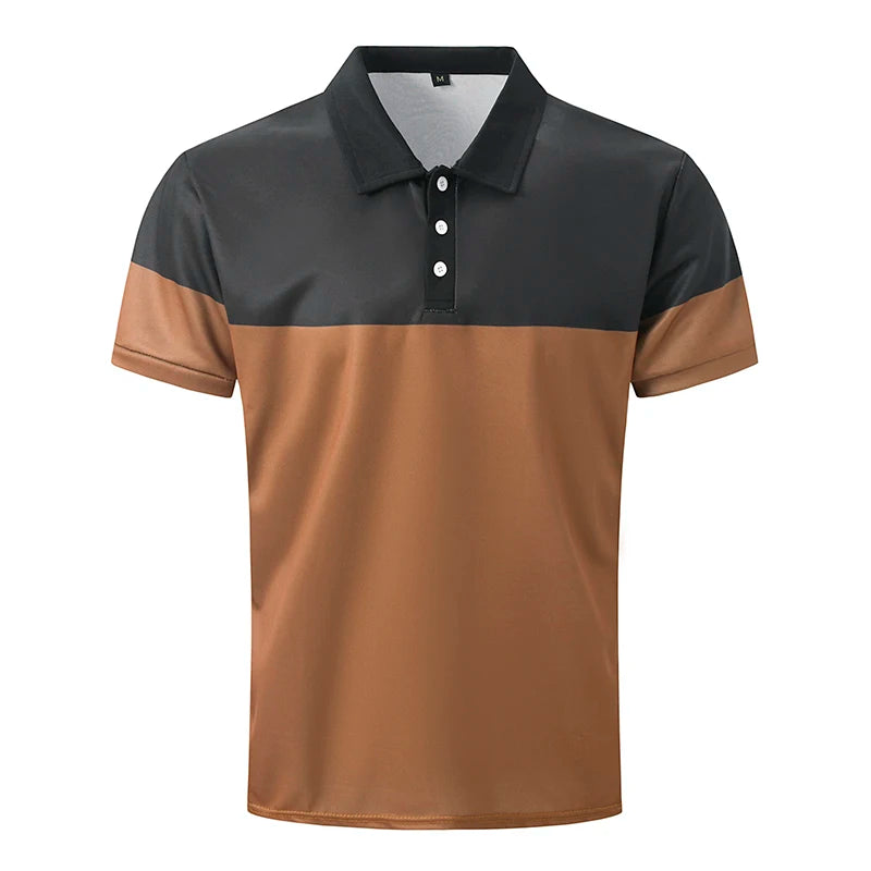 Summer Men's Short sleeved Polo Shirt Business Casual Collar T-shirt Plus Size Breathable Top European and American Plus size