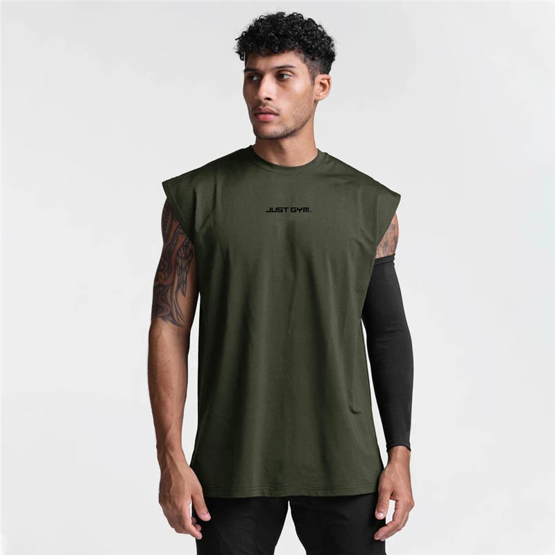 Summer Fashion Fitness Tank Top Men Sports Vest Gym Clothing Bodybuilding Muscle Exercise Running Quick Dry Sleeveless T-Shirt