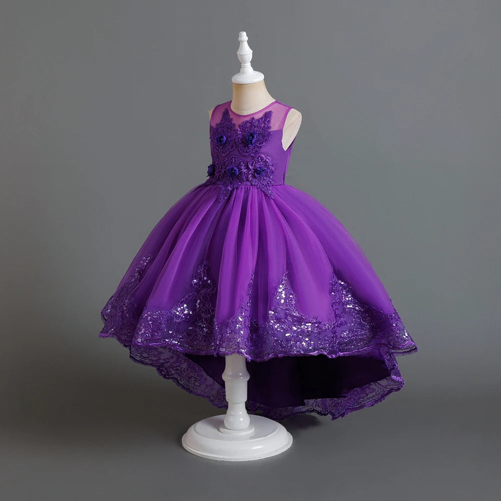 A train skirt Girl'S Sleeveless dresses  Tails Show dress Princess dress