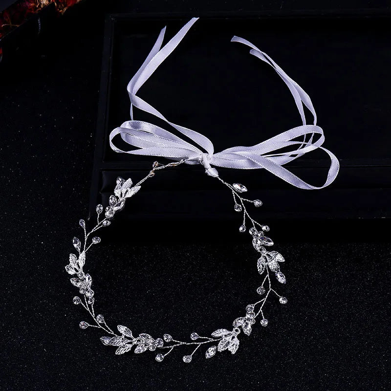 Pearl Rhinestone White Flower Headband Women Wedding Hair Accessories For Women Bride Tiara Headband Hair Jewelry Hairband