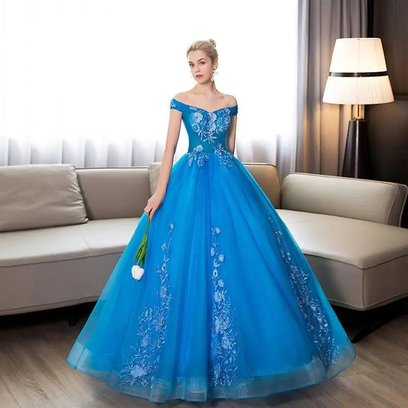Quinceanera Dresses Elegant Boat Neck Luxury Lace Embroidery Vestidos De 15 Anos Party Prom Vintage Quinceanera Gown Customized