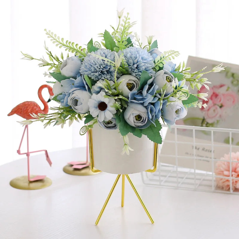 Artificial Flowers Silk Peony For Vase Bride Bouquet Wedding Home Room Table Decoration Fake Floral Hydrangea Gifts