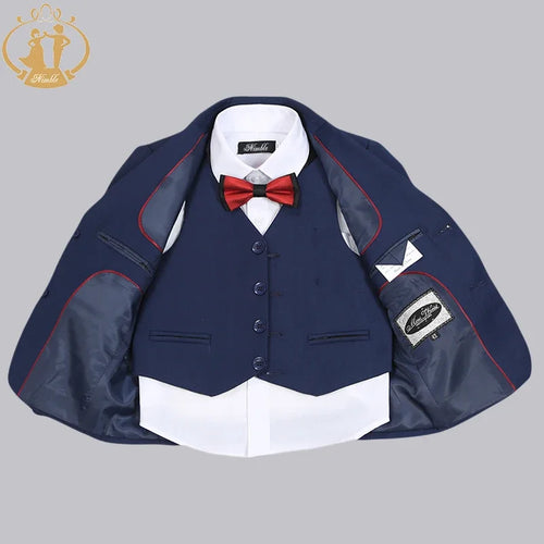 Boys Classic 3-Piece Formal Suit Set – Coat, Vest & Pants