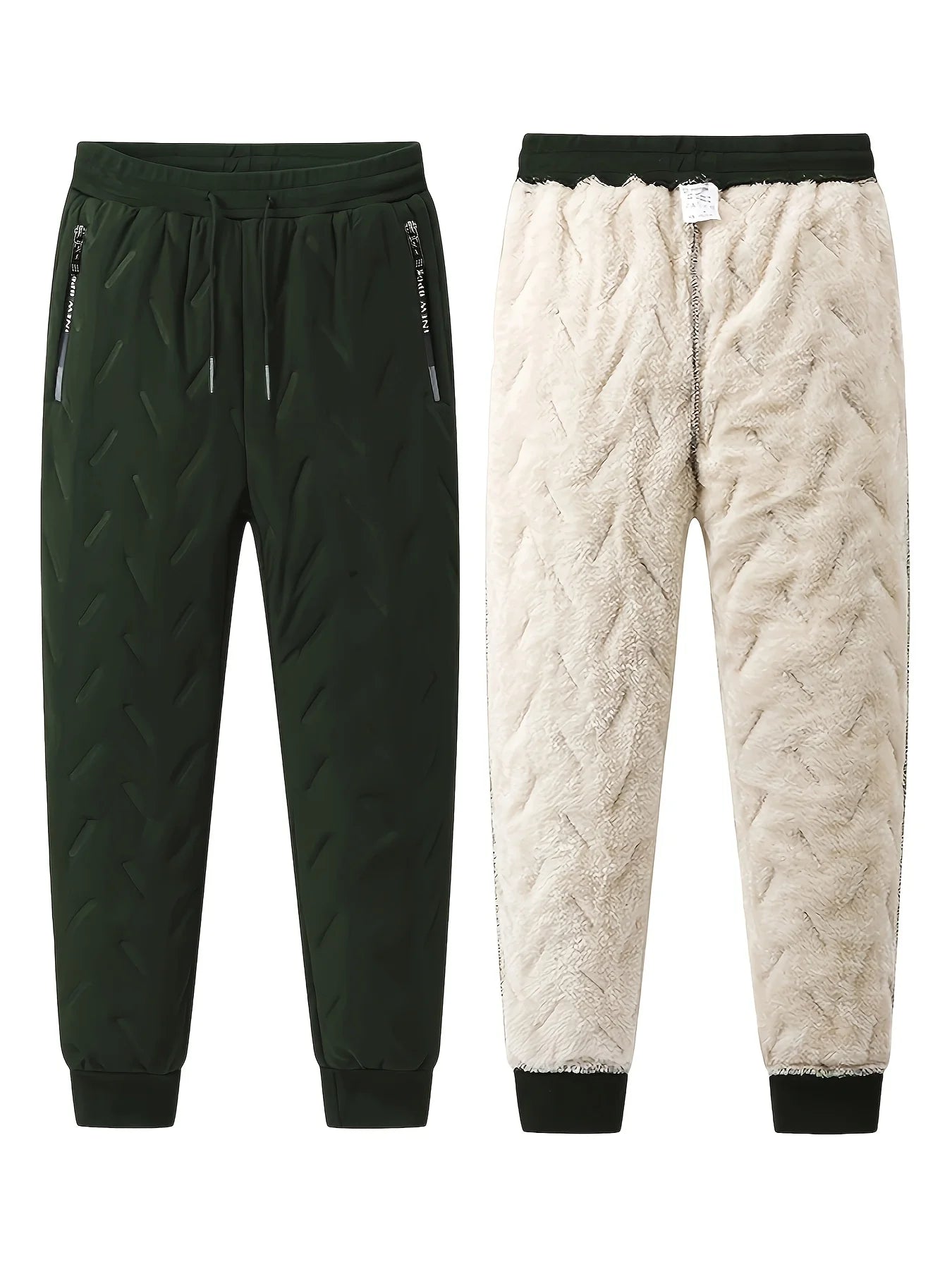 Winter Plush Pants for Men's Thickened Windproof Pants for Lamb Velvet Cold-proof and Warm Men's Casual Pants Baggy Gift