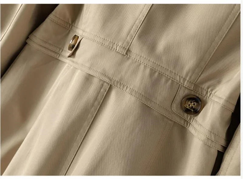 2025 New Spring Autumn Trench Coat Women Korean Double Breasted Mid-Long Female Trench Coat Overcoat Windbreaker Ladies Outerwea