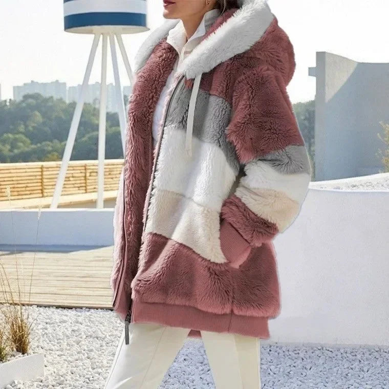 2025 Women's Warm Coats Jackets for Autumn Winter Long Jacket Warm Thick Fleece Faux Fur Coat Plush Teddy Woman Fur Coat Female