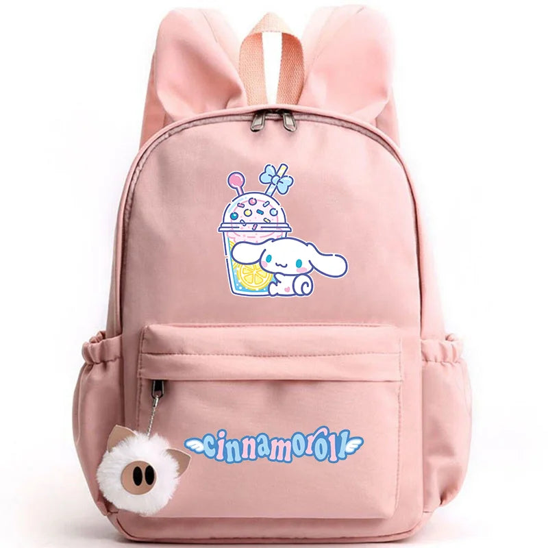 Cinnamoroll School Bags Backpack for Girl Boy Student Teenager Rucksack Women Casual Travel Rabbit Ears Mochila