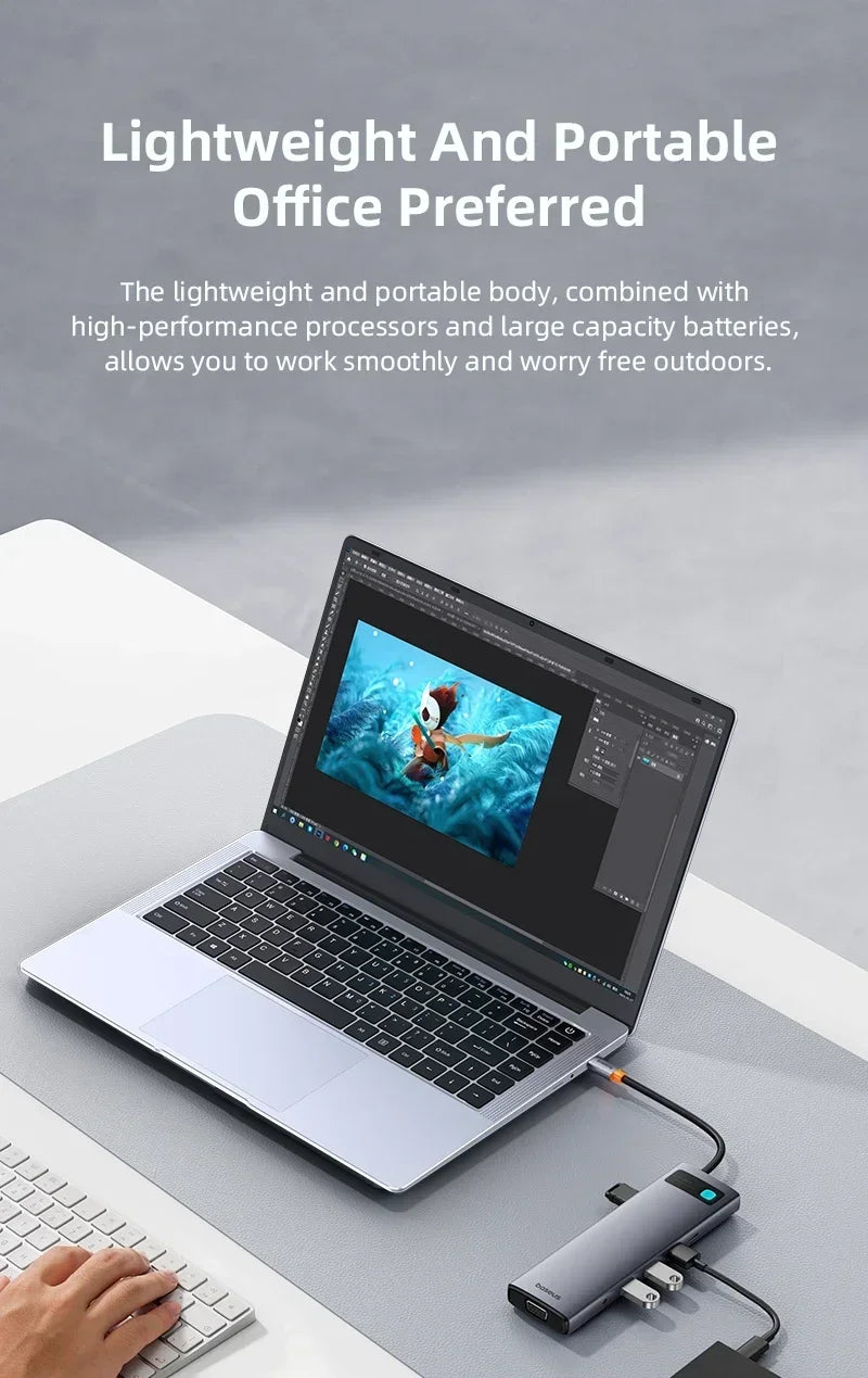 14.1 inch Laptop Computer Portable Windows 11 Pro Core i7-7500U Notebook 12GB RAM 1TB 2TB SSD Office Study Laptops