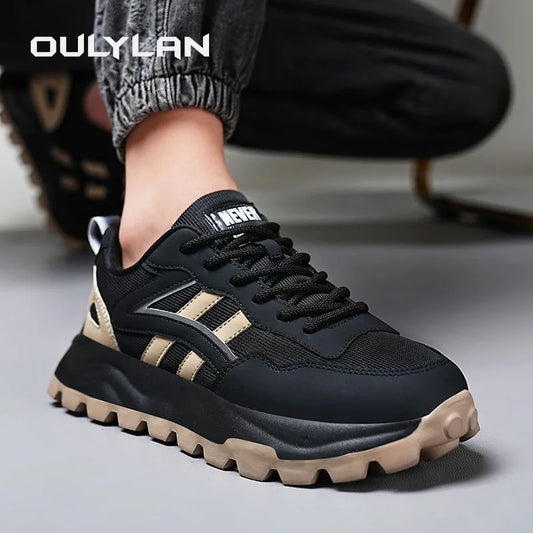 Man Trend 2024 High Quality Shoes Men's Outdoor Sneakers Breathable Running Shoes Thick Soled Mesh Sport Sneakers
