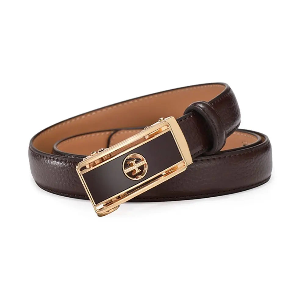 Casual Elegant Luxury Famous Designer Genuine Leather Belt Ladies Dress Belts Pants Bands Automatic Buckle Waistband