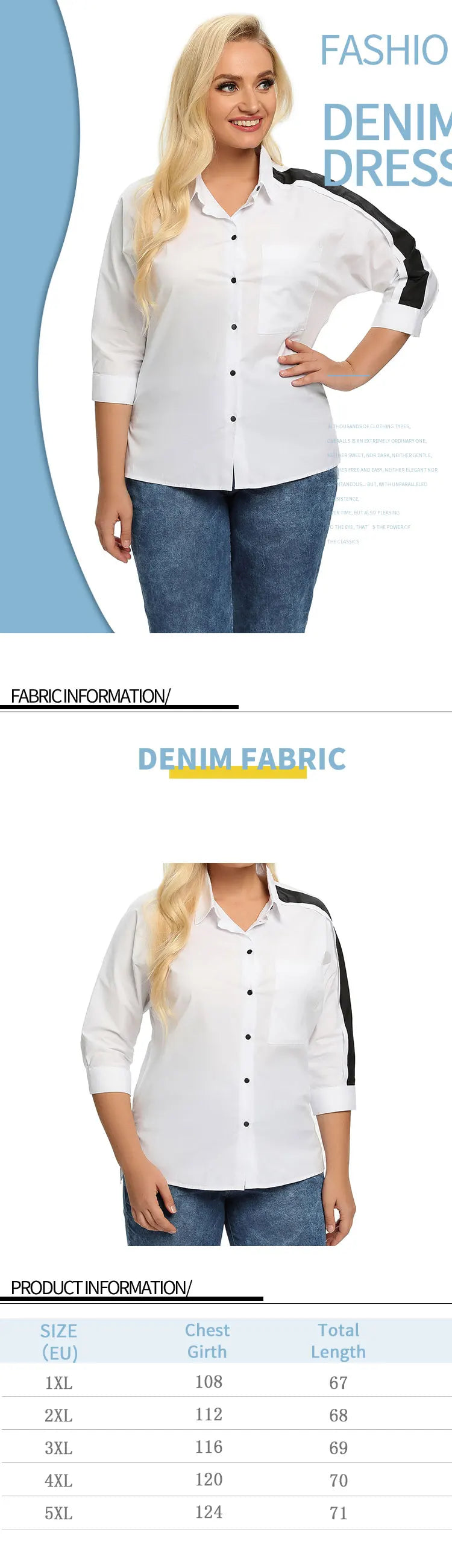 Women Plus Size Woven Spring And Autumn Fashionable Shirt