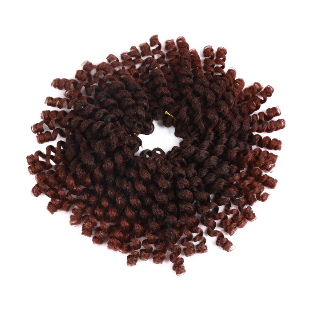 Synthetic Ombre Jumpy Wand Curl Crochet Braids Jamaican Bounce For Africa Braiding Hair Extensions Pre-Twisted For Black Women