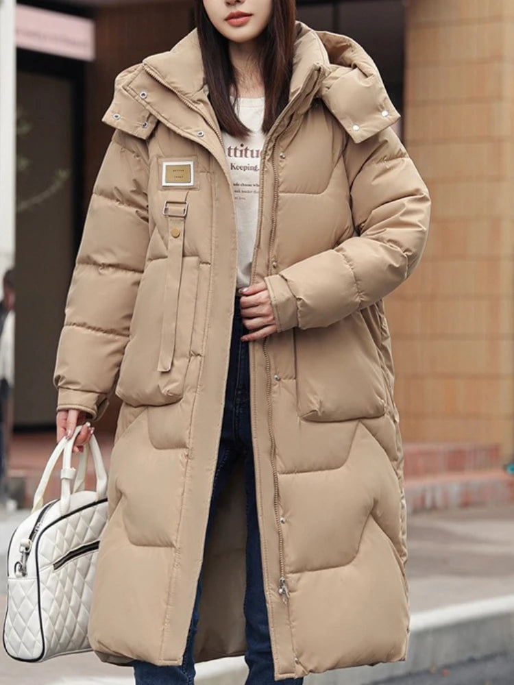Long Winter Jacket New Coat Women Down Cotton Jackets Warm Hooded Parkas Outwear Female Thick Cold Snow Wear Coats Puffer Jacket